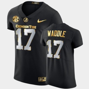 #17 Jaylen Waddle Alabama Black Men Jersey Golden Edition 2020-21 Authentic 583248-494
