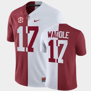 #17 Jaylen Waddle University of Alabama White Crimson Men Jersey Split University 278370-774