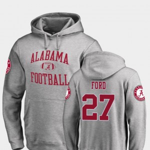 #27 Jerome Ford Roll Tide Ash Mens Hoodie Neutral Zone College Football 394337-453