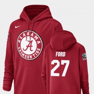 #27 Jerome Ford Bama Crimson Men Hoodie Champ Drive Football Performance 818584-149