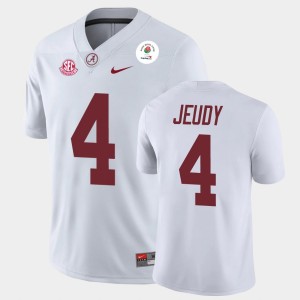 #4 Jerry Jeudy Bama White Men's Jerseys 2021 Rose Bowl Champions 578796-664
