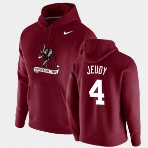 #4 Jerry Jeudy Alabama Crimson Tide Crimson Men Hoodie Vintage School Logo Pullover 942642-184