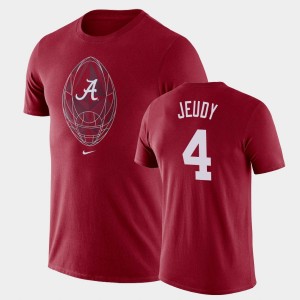 #4 Jerry Jeudy Alabama Crimson Tide Crimson Men T-Shirt Football Icon Legend 212736-159
