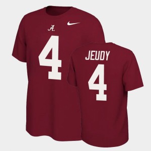 #4 Jerry Jeudy University of Alabama Crimson Men's T-Shirt Name and Number Name & Number Retro 970511-248