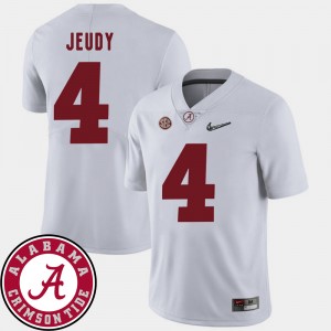 #4 Jerry Jeudy University of Alabama White Men's Jersey College Football 2018 SEC Patch 466233-123