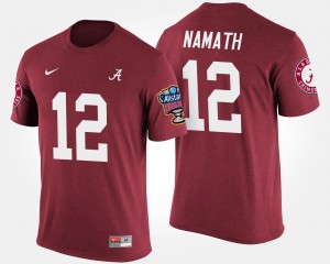 #12 Joe Namath Bama Crimson Men T-Shirt Bowl Game Sugar Bowl 579340-345