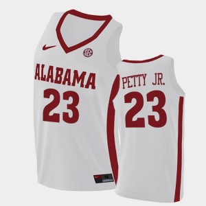 #23 John Petty Jr. The Tide White Men Jerseys College Basketball 2021 Swingman 431667-973