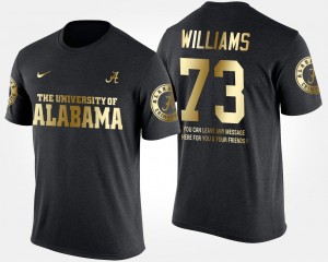 #73 Jonah Williams Alabama Black Mens T-Shirt Gold Limited Short Sleeve With Message 820372-183
