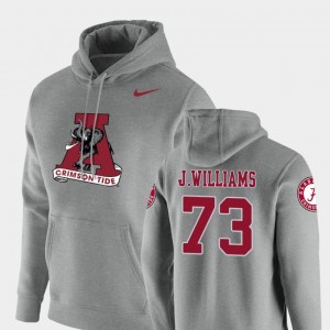 #73 Jonah Williams Crimson Heathered Gray Mens Hoodie Vault Logo Club Pullover 714589-289