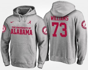 #73 Jonah Williams Roll Tide Gray Men's Hoodie Name and Number Game 719856-592