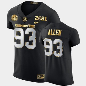 #93 Jonathan Allen University of Alabama Black Men Jersey 2021 National Championship Golden Edition 690735-143
