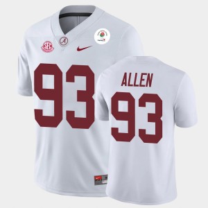 #93 Jonathan Allen Alabama Crimson Tide White Men Jersey 2021 Rose Bowl Champions 109993-343