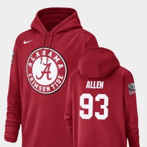 #93 Jonathan Allen Bama Crimson Mens Hoodie Champ Drive Football Performance 817800-371