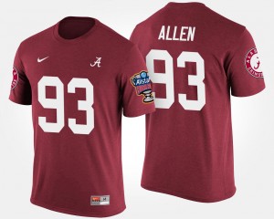 #93 Jonathan Allen Roll Tide Crimson Men's T-Shirt Bowl Game Sugar Bowl 326147-620
