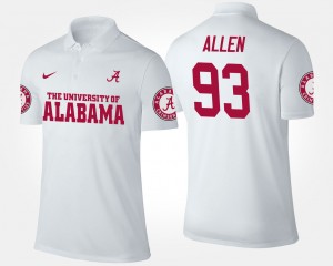 #93 Jonathan Allen University of Alabama White Men Polo Name and Number High School 394798-876