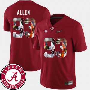 #93 Jonathan Allen Crimson Crimson Men's Jerseys Pictorial Fashion Football 135225-790
