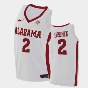 #2 Jordan Bruner Bama White Men's Jerseys College Basketball 2021 Swingman 761494-912