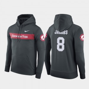 #8 Josh Jacobs The Tide Anthracite Mens Hoodie Sideline Seismic Football Performance 358329-988