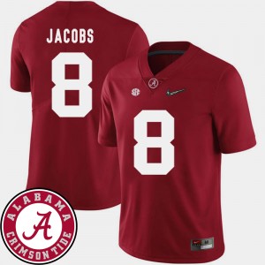 #8 Josh Jacobs Alabama Crimson Tide Crimson Mens Jersey College Football 2018 SEC Patch 369738-869