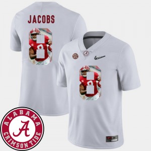 #8 Josh Jacobs Alabama Crimson Tide White Men Jersey Pictorial Fashion Football 757986-273