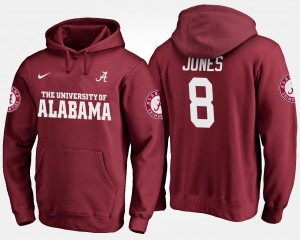 #8 Julio Jones Crimson Crimson Men Hoodie Name and Number Alumni 899773-427