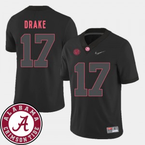 #17 Kenyan Drake University of Alabama Black Mens Jersey College Football 2018 SEC Patch 222274-592