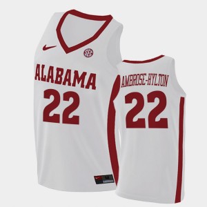 #22 Keon Ambrose-Hylton University of Alabama White Men's Jerseys College Basketball 2021 Swingman 151008-365