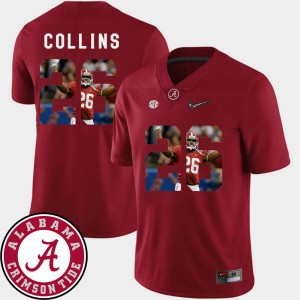 #26 Landon Collins Roll Tide Crimson Men's Jerseys Pictorial Fashion Football 486902-390