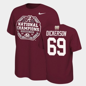 #69 Landon Dickerson The Tide Crimson Mens T-Shirt 2020 National Champions 3X CFP 932601-154