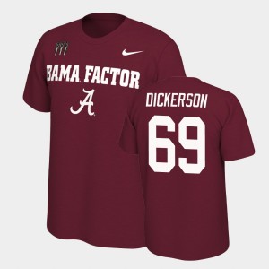 #69 Landon Dickerson University of Alabama Crimson Men's T-Shirt College Football Mantra 384941-851