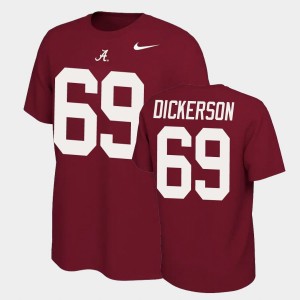 #69 Landon Dickerson Bama Crimson Mens T-Shirt Name and Number Name & Number Retro 705841-293