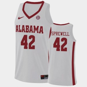 #42 Latrell Sprewell Alabama White Men's Jersey Hardwood Classics College Basketball 448955-891