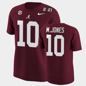 #10 Mac Jones Crimson Crimson Men T-Shirt 2020 National Champions Official 721831-335