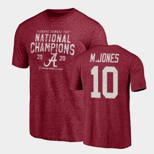 #10 Mac Jones Alabama Crimson Men T-Shirt 2020 National Champions Tri-Blend 975274-889