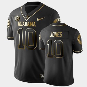#10 Mac Jones University of Alabama Black Men's Jersey College Football Golden Edition Limited 133698-888