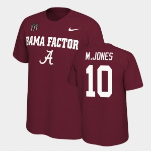 #10 Mac Jones Alabama Crimson Tide Crimson Mens T-Shirt College Football Mantra 537033-895