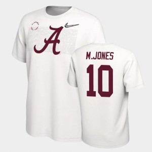 #10 Mac Jones The Tide White Mens T-Shirt College Football Playoff 538574-835
