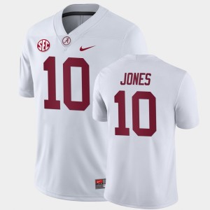 #10 Mac Jones Alabama Crimson Tide White Mens Jerseys College Football Away Game 469076-291