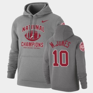 #10 Mac Jones The Tide Heathered Gray Men Hoodie 2020 National Champions Retro Pullover 858742-320