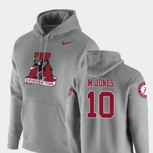 #10 Mac Jones University of Alabama Heathered Gray Mens Hoodie Vault Logo Club Pullover 169518-504