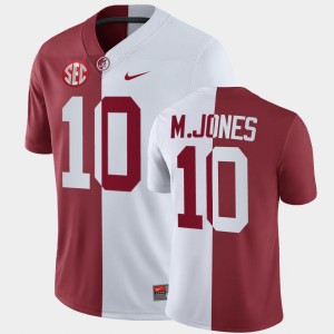 #10 Mac Jones Bama White Crimson Men's Jersey Split Limited 820484-254