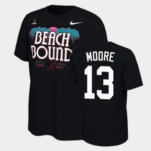 #13 Malachi Moore University of Alabama Black Men T-Shirt 2021 National Championship Bound College Football Playoff 775561-304