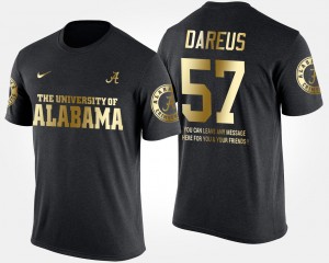 #57 Marcell Dareus Alabama Black Mens T-Shirt Gold Limited Short Sleeve With Message 817503-869