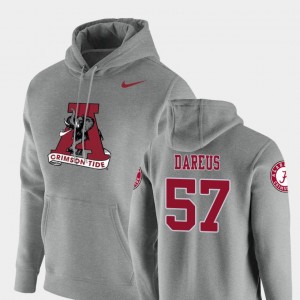 #57 Marcell Dareus Roll Tide Heathered Gray Mens Hoodie Vault Logo Club Pullover 563499-658