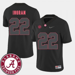 #22 Mark Ingram Bama Black Mens Jerseys College Football 2018 SEC Patch 426083-414