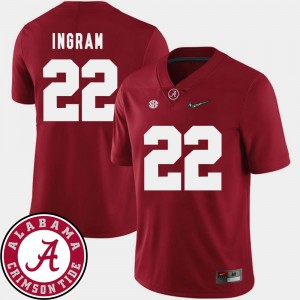 #22 Mark Ingram Alabama Crimson Tide Crimson Mens Jersey College Football 2018 SEC Patch 126746-953