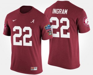 #22 Mark Ingram Bama Crimson Men's T-Shirt Bowl Game Sugar Bowl 387823-392