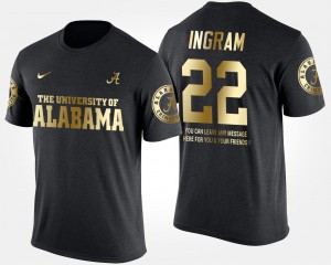 #22 Mark Ingram Roll Tide Black Men T-Shirt Gold Limited Short Sleeve With Message 338797-723