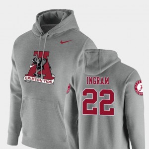 #22 Mark Ingram Bama Heathered Gray Men's Hoodie Vault Logo Club Pullover 675078-215