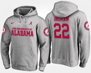 #22 Mark Ingram Alabama Gray Men's Hoodie Name and Number NCAA 948226-826